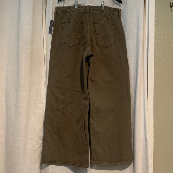 Universal Thread Women’s Olive green high-rise sailor wide leg denim jeans sz 16 - Picture 7 of 9